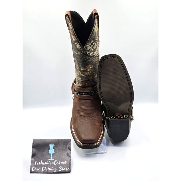 NWOB Laredo Men's Western Boots Gadsden Camo Harness Sq Toe Mossy Oak Sz 7 2472 - Picture 3 of 15